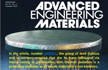 Fizikusaink eredményei az Advanced Engineering Materials címlapján